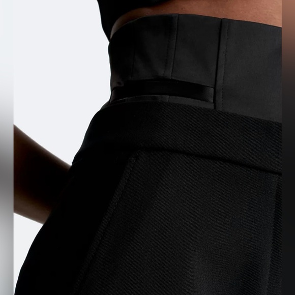 Calvin Klein Tux Satin Pants NWT; size 32; super high rise waist. - Picture 4 of 5